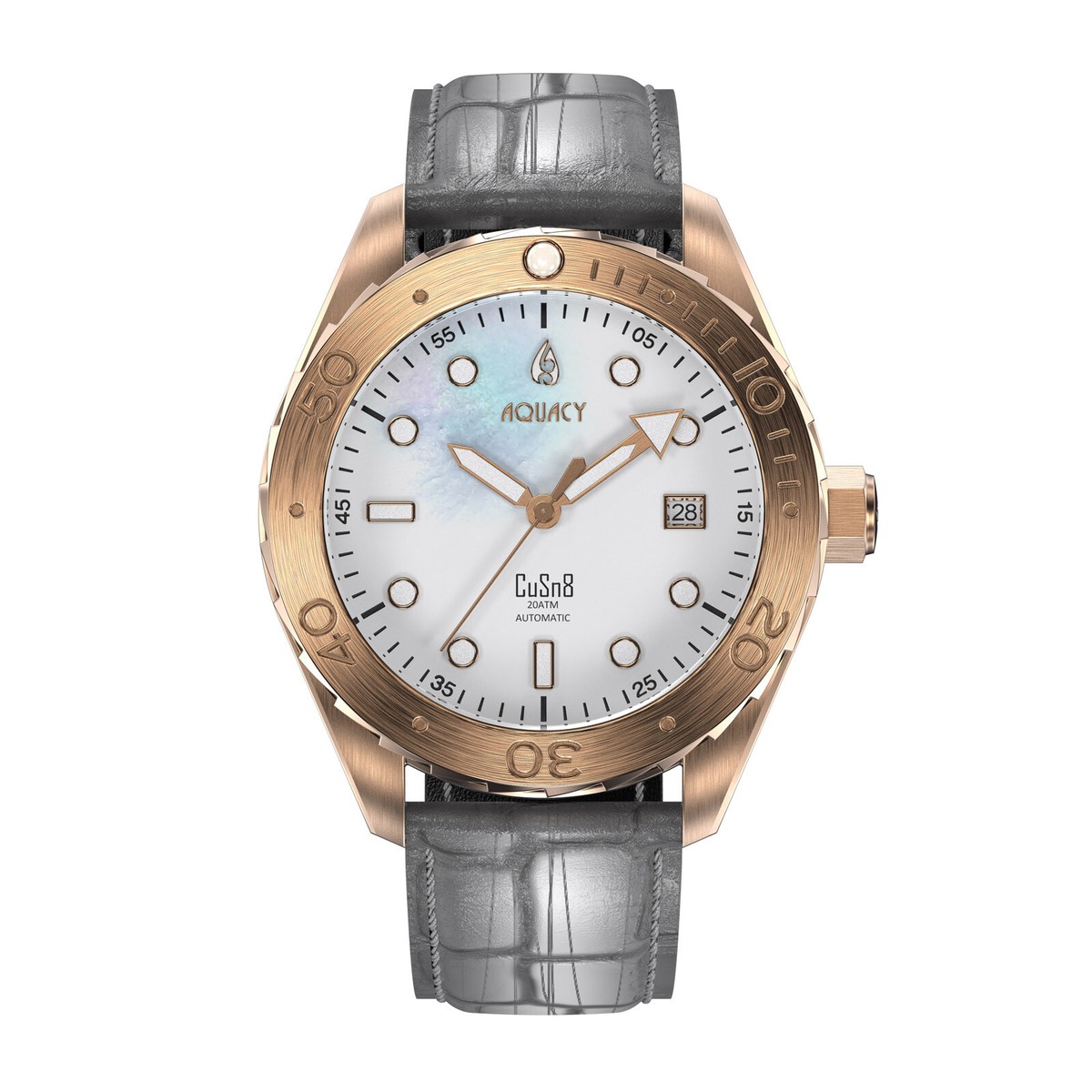 Aquacy Bronze CuSn8 Men's Mother Of Pearl Watch Automatic 200M