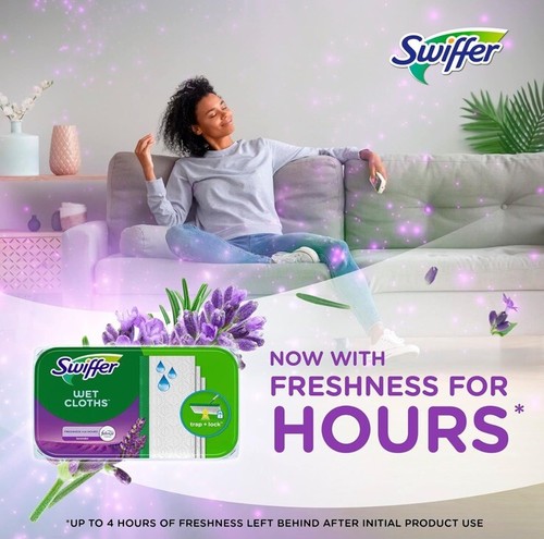 Swiffer Sweeper Wet Mopping Cloth Multi Surface, Febreze Lavender Scent. 36 Cnt - 第 5/7 張圖片