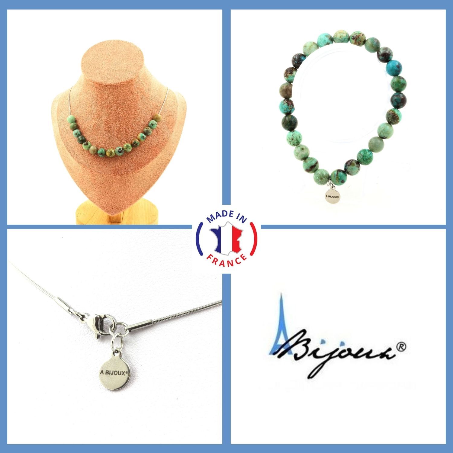 Collier et bracelet chrysocolle : sublimer votre tenue d'été bohème chic