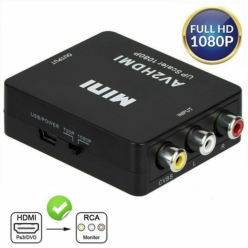 RCA AV to HDMI HD Converter Adapter Composite 3RCA CVBS Audio Video Wii NES SNES - Picture 10 of 13