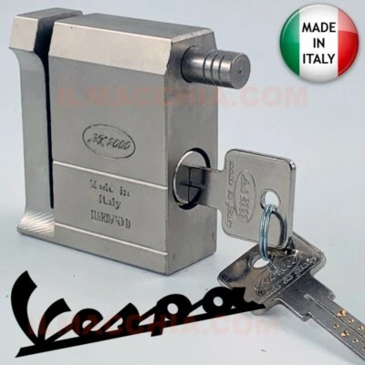 LOK 2000 Bloccadisco Vespa piaggio Acciaio Cementato Temperato lucchetto alta sicurezza L