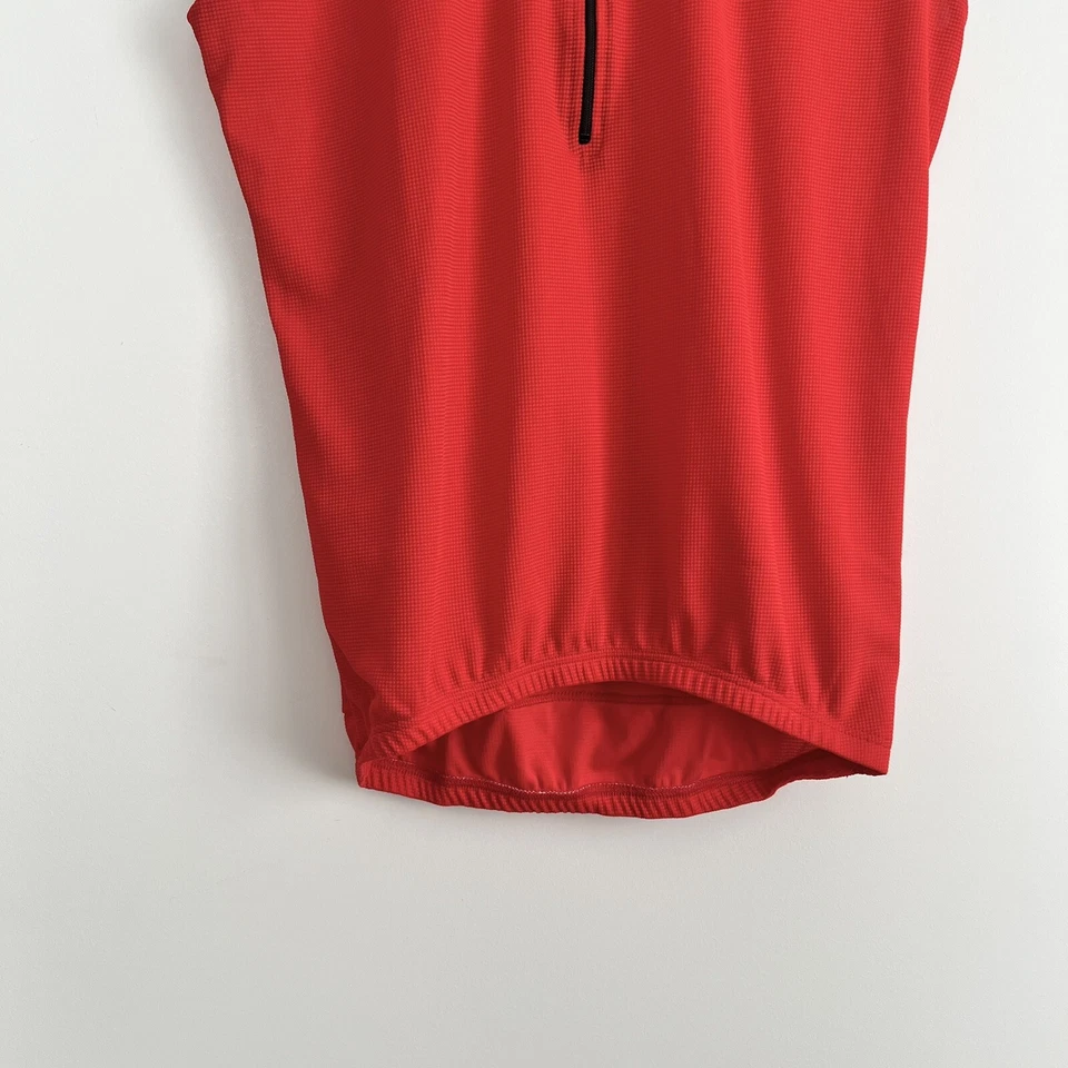 Colete de ciclismo masculino Giordana quarto de zíper vermelho grande leve malha jersey bolsos - Imagem 4 de 4