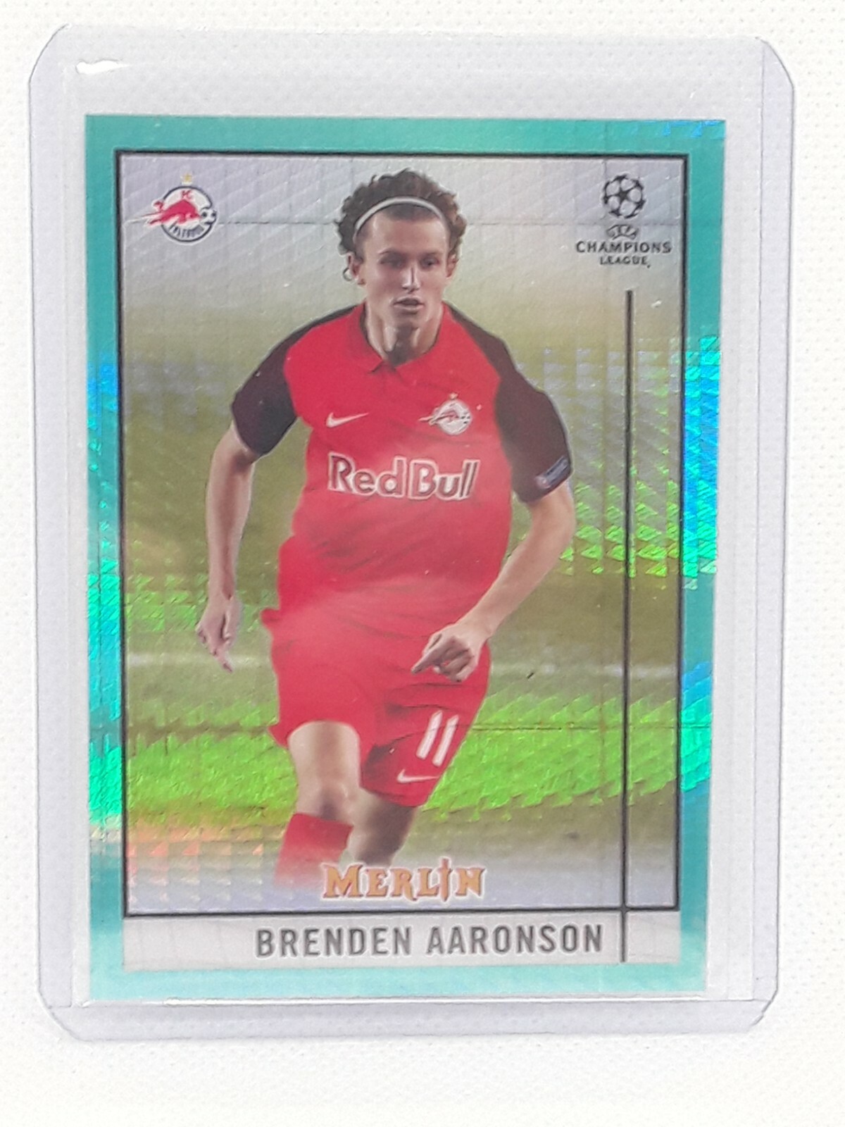 Brenden Aaronson 2020-2021 Topps Merlin Chrome UCL - AQUA PRISM #76 FC Salzburg
