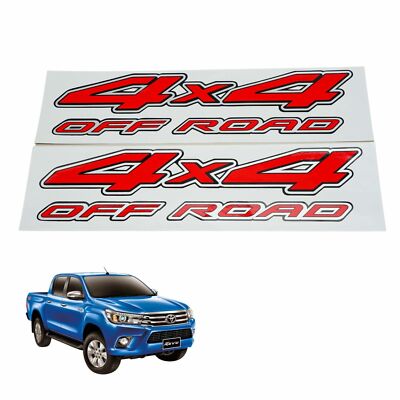 RED ''4x4 OFF ROAD'' Side Rear Body Sticker DIFF LOCK For Toyota Hilux Revo 15-24