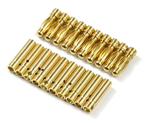 3mm Gold Bullet Connectors / Banana Plugs For RC Car/Truck/Drone Lipo Battery - Picture 3 of 14