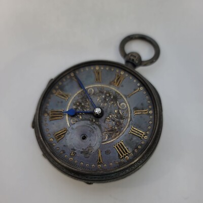 Antique A H Read Fusee Pocket Watch Coin Silver Case Dial Ticks