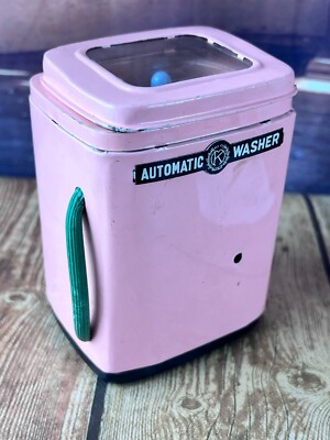 #ad Vintage Automatic Washer Pink Toy Japan Metal $20.38