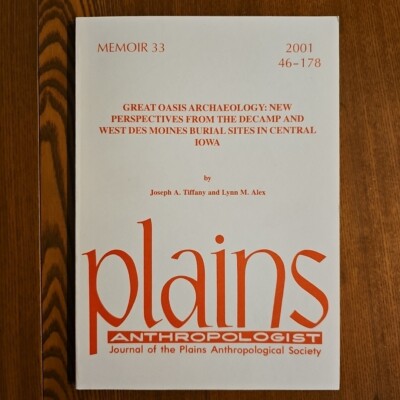 2001 Plains Anthropologist Memoir 33 Volume 46 Number 178 Native American Arch