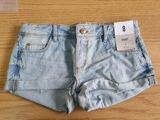 Primark Ladies Denim Mini Shorts Bottms Girls Light Blue Gift New BNWT