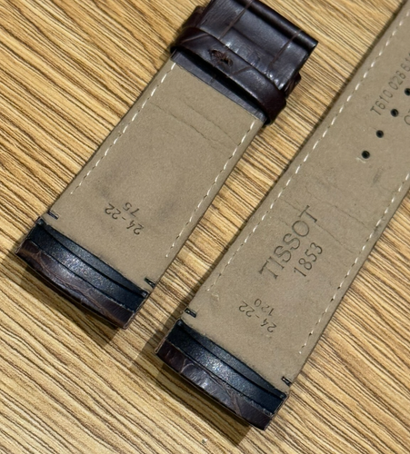Genuine Tissot Couturier Brown Leather Strap 24mm 22mm 24/22 T610028611 T035627A - Picture 6 of 9