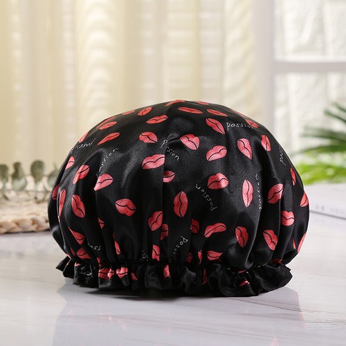 Double Layers Thick Waterproof Shower Cap Women Bath Hat Reusable UK - 第 79/82 張圖片
