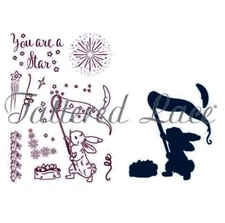 NEW - RARE! Tattered Lace ~ Catch a Falling ~ Star Clear Stamp & Die Set 436338