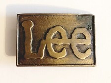 "LEE" Brass Belt Buckle, C MA, 1970s / Western Style in Great Condition 