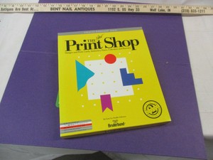 Print-Shop-Broderbund-Software-3-5-amp-5-25-Floppy-Disks-Vintage-IBM-Computing-JB
