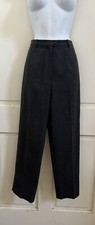 KENZO VINTAGE Women's Dk. Charcoal Gray 100 Wool High Rise Tapered Pants Sz M