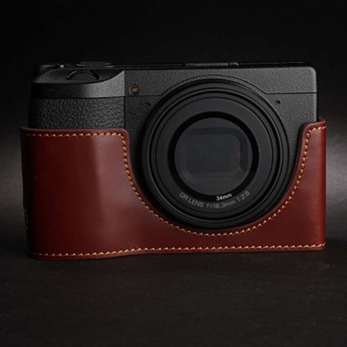 Handmade Genuine Real Leather Camera Half Cover Case Bag For Ricoh GR3 GRiii - Picture 14 of 15