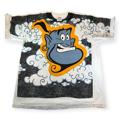 Vintage Disney Aladdin Genie AOP Desantis Reprint Wild Oats Shirt