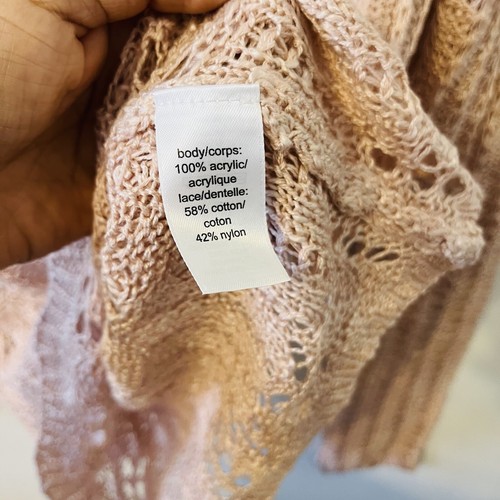 Maurices Open Knit Popover Sweater Casual Blush Pink Knitted Size S Cover Up NWT - Picture 7 of 8
