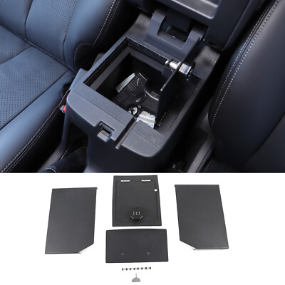 Black Center Console Safe Storage Box W/Lock For Mitsubishi L200 Triton 2019-23