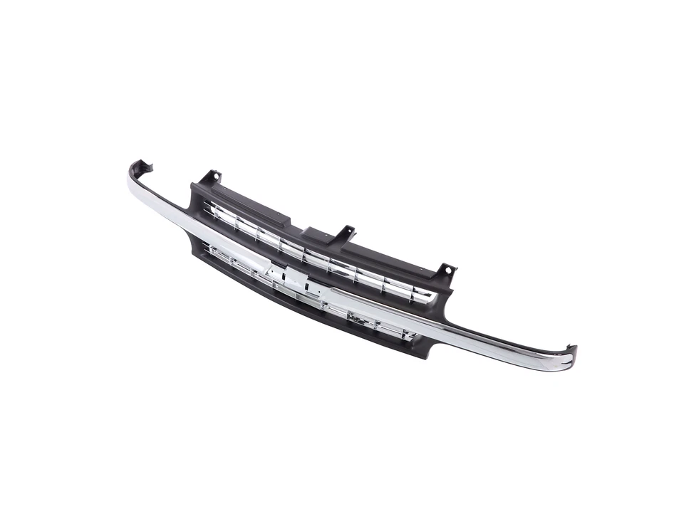 Black Grille+Chrome Center Molding Bar For 1999-2002 Chevy Silverado 1500 HD Foto 2 de 4