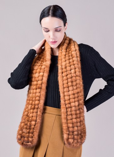 Echte Nerz Pelz Schals für Frauen gestrickte X-Long Doppelseitige Schal - Bild 15 von 20