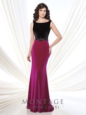Authenic Montage by Mon Cheri 215922-Color:Blk/Fuchsia-Sz 12-Mother of the Bride