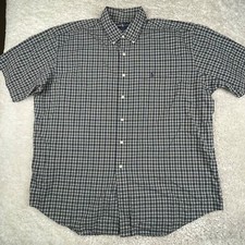 Ralph Lauren Shirt Men XL Green Blue Short Sleeve Button Down Pony Blake Cotton
