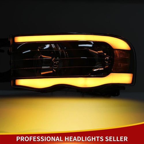 LED Tube DRL Sequential Headlights for 2002-2005 Dodge Ram 1500 2500 3500 Pair - Picture 3 of 14