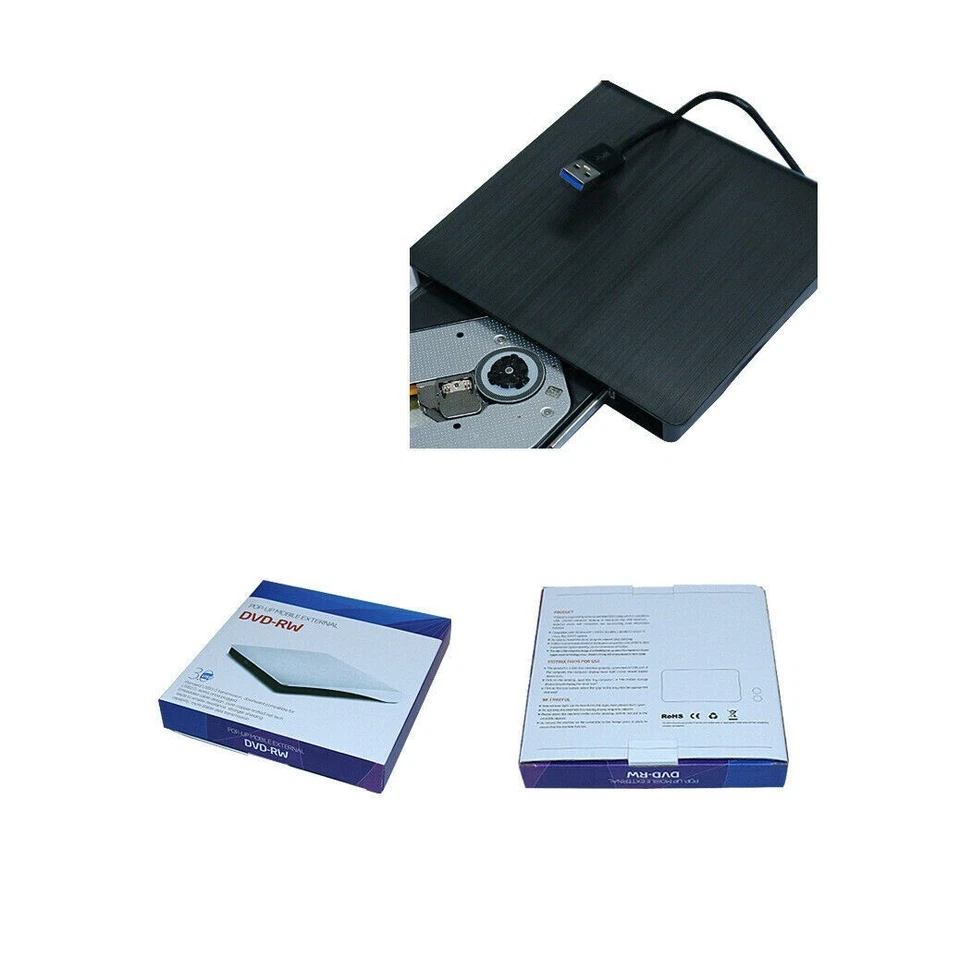 Externes CD/DVD Laufwerk USB 3.0/2.0 Brenner Player für PC Laptop Windows 11 10 - Bild 4 von 4