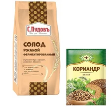 Fermented Rye malt for bread S.Pudov 300g + coriander С.Пудовъ Солод ржаной