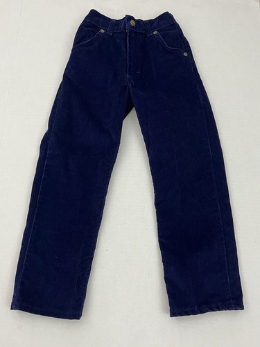 Vintage Oshkosh B'gosh Navy Blue Corduroy Pants 6 USA Back Elastic Waist