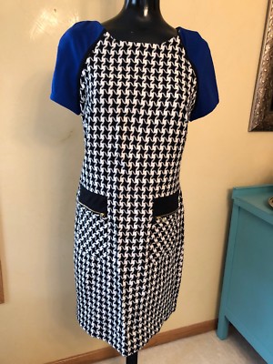 ICE Womens Houndstooth Shift Dress Size
