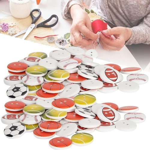 Soccer Ball Sports Painting Baseball Flatback Buttons For Embellishment - Picture 6 of 11
