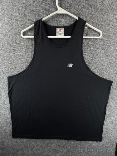 VTG New Balance Tank Top Men 2XL USA Made Logo Black Sleeveless Activewear