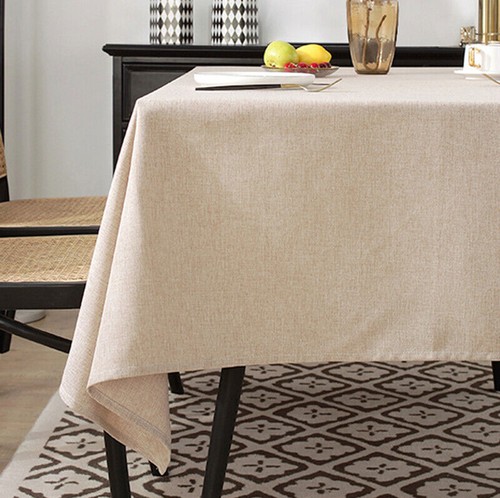 Solid Tablecloth Square Table Cover Protector Banquet Kitchen Dining Decoration- - Bild 13 von 26