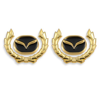 MAZDA 24〜25エクセレントアワード金バッヂ 2x Gold Black MAZDA Fender Emblem for Mazda 3 6 9 CX-5 MX-5 CX-7