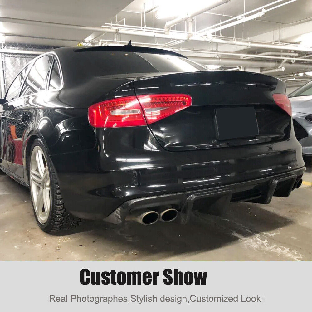 Real Carbon Rear Bumper Diffuser Lip body kit For Audi A4 Sline S4 B8