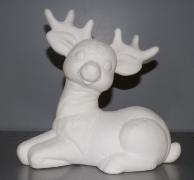 Laying Down Softee Softy Quilted Reindeer Ceramic Bisque Ready To Paint Ebay