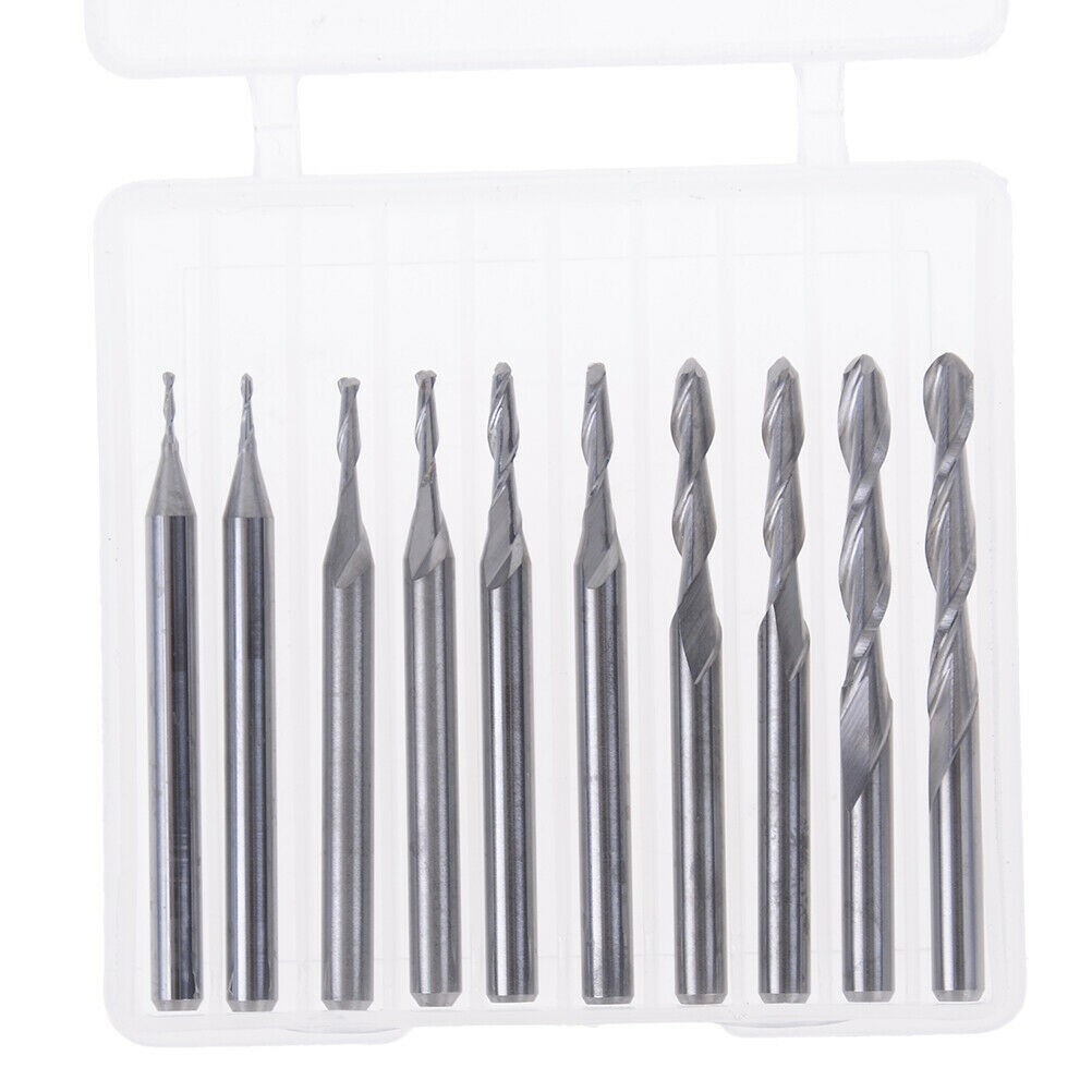 High Strength 10PCS Carbide Ball End Mill Set for Efficient Milling