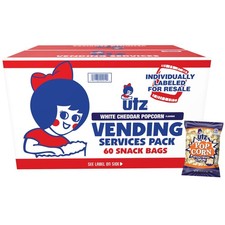 Utz Popcorn, White Cheddar .75 oz. Bags 60 Count Baked with Real Cheese, ...