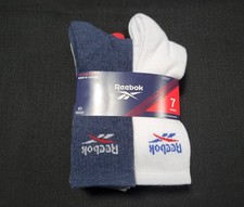 Reebok Mens Crew- Performance Training Socks 7 Pairs Moisture Control SZ 6-12.5