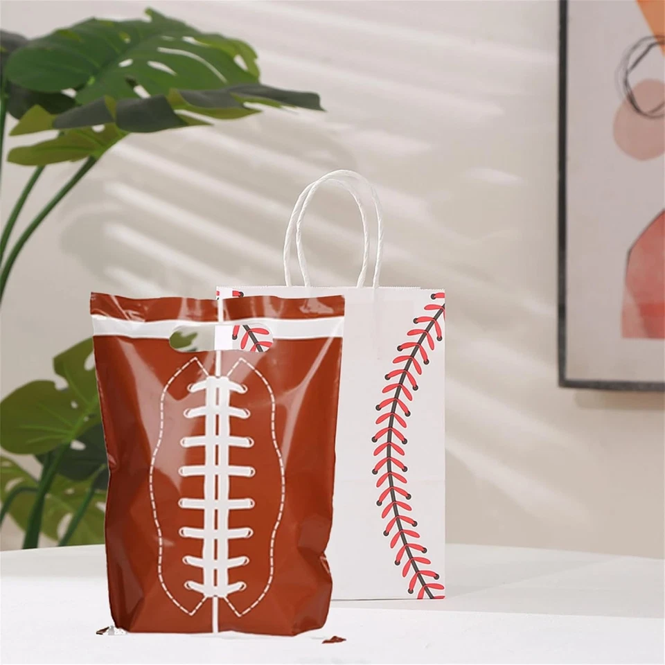 20 PIEZAS Bolsas de Regalo Reutilizables Rugby Fútbol Fiesta Artículos Deportes al Aire Libre Tema P Foto 4 de 4