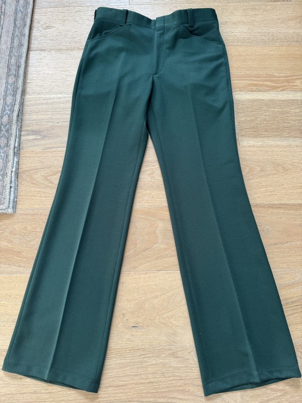 Vintage 80s masters Green Golf Pants by knit golf wear. polyester 34 x 35.5 Exc!