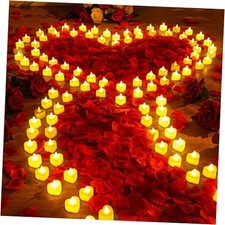 6000 Pcs Artificial Rose Petals with 120 Pcs Heart LED Tea Warm White Light