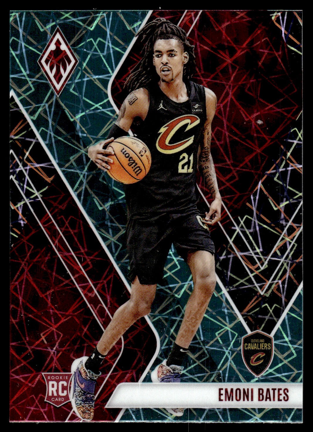 2023-24 Panini Phoenix Phoenix Teal Lazer #287 Emoni Bates RC
