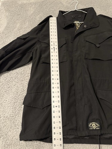 Zero Foxtrot Black Tactical Jacket Mens Medium Full Zip Coat Military Patch - Picture 7 of 11