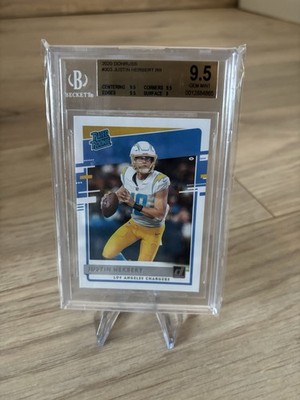 2020 Panini Donruss - Rated Rookie Justin Herbert - Beckett 9.5