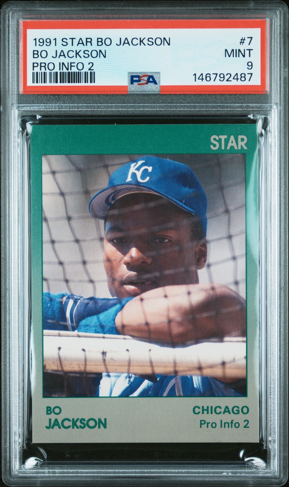1991 STAR BO JACKSON PRO INFO 2 #7 BO JACKSON PSA 9