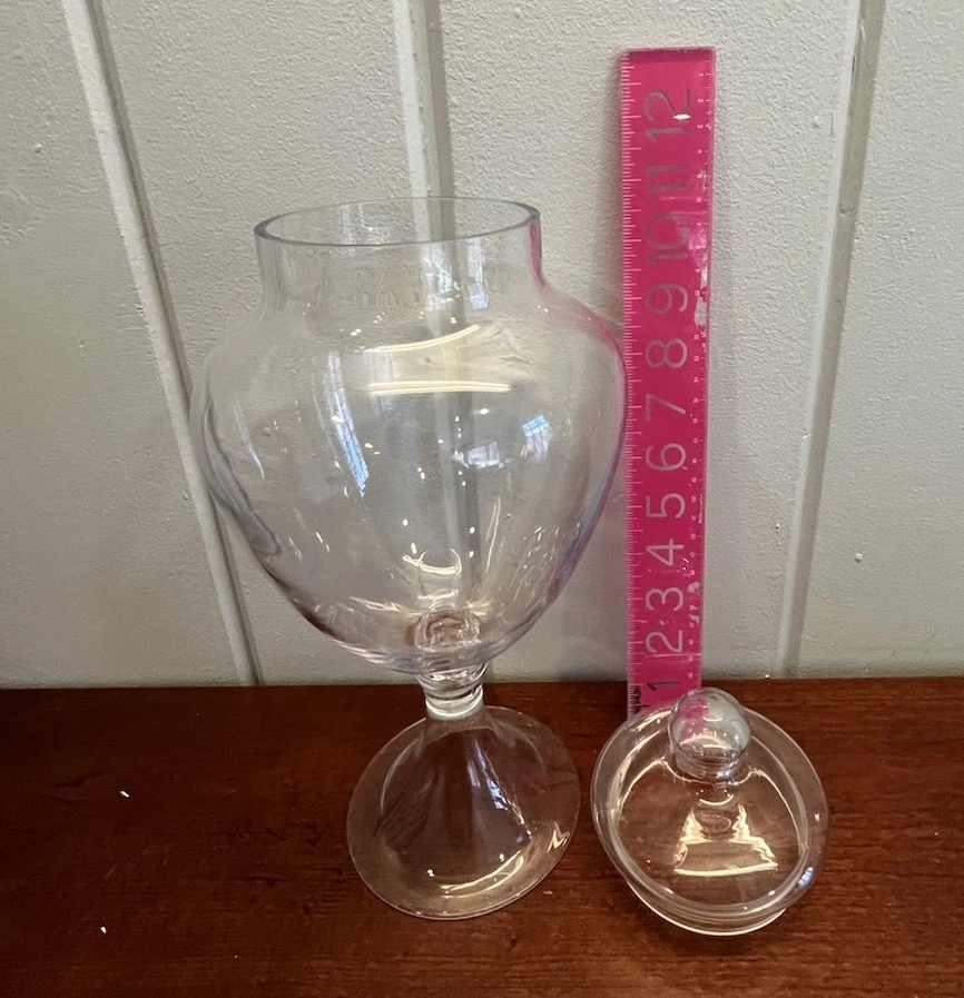 Clear Glass Apothecary Jar 13.5” Candy Decor Display Used - Image 2 of 4