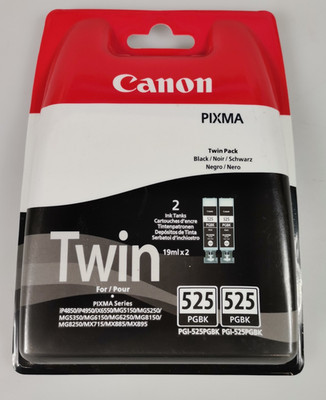 DOPPELPACK Canon Original 525 Schwarz Tintenpatronen PGI-525PGBK Neu/Versiegelt